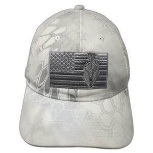 Kryptek Baseball Cap White One Size Camo Tactical Flag Spartan Embroidery Hat
